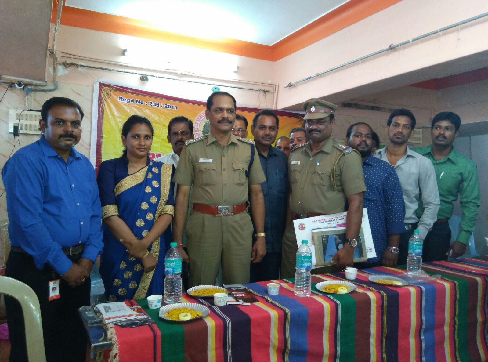 Blue Sphere Networks and Tamil Nadu Police representatives shaking hands, symbolizing partnership